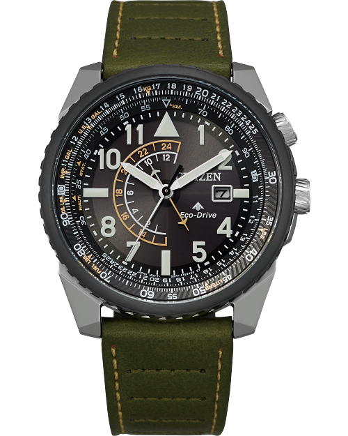 Promaster Nighthawk Black Dial Leather Strap BJ7138 04E CITIZEN